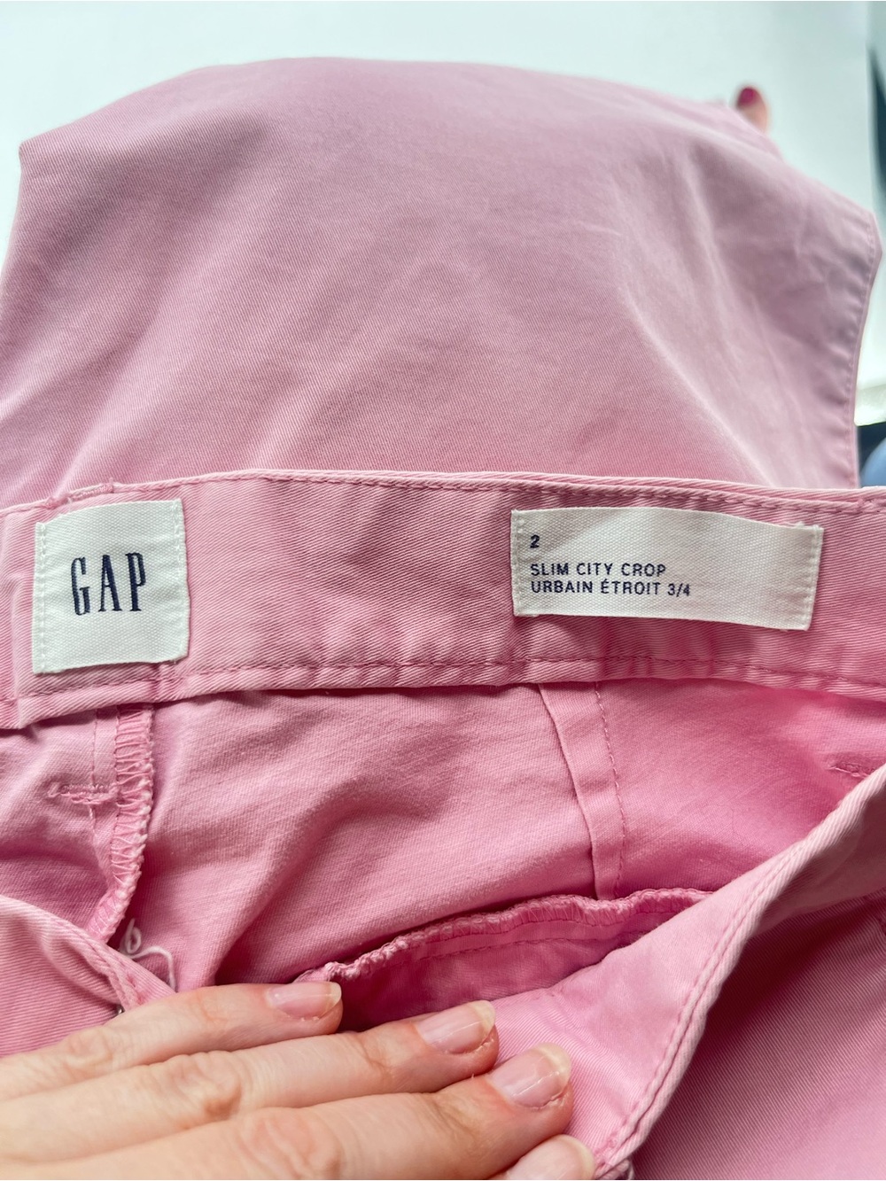 Gap Slim City Crop Pants Pink Stretch Cotton Ankle Chinos Size 2 - Picture 5 of 10
